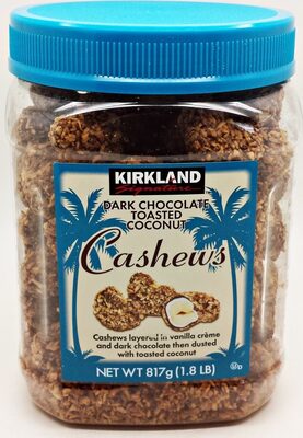 Costco Companies Inc. KIRKLAND SIGNATURE, FLAVORED CASHEWS, DARK CHOCOLATE TOASTED COCONUT