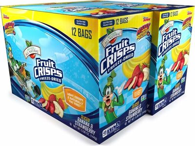 BANANA & STRAWBERRY SLICED FREEZE-DRIED FRUIT CRISPS, BANANA & STRAWBERRY