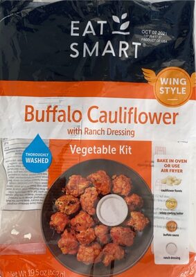 BUFFALO CAULIFLOWER WITH RANCH DRESSING WING STYLE VEGETABLE KIT, BUFFALO CAULIFLOWER