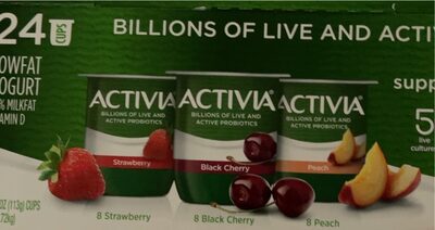 Dannon Company Activia Dannon Strawberry, Black Cherry & Peach Probiotic Lowfat Yogurt 24-4 oz. Cups