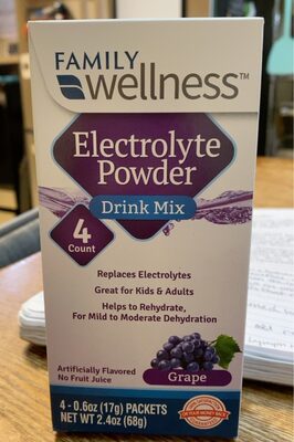 GRAPE ELECTROLYTE POWDER DRINK MIX, GRAPE