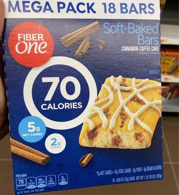 Fiber One 70 Calorie Cinnamon Coffee Cake Baked Bars 18 Count