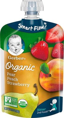 Gerber Gerber Organic  Pear Peach Strawberry, imp