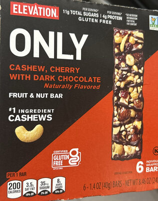 Only Cashew, Cherry With Dark Chocolate Fruit & Nut Bar