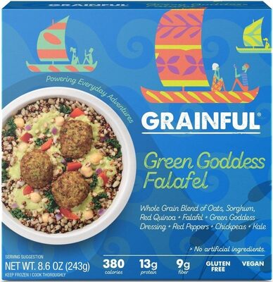 Beetnpath, LLC WHOLE GRAIN BLEND OF OATS, SORGHUM, RED QUINOA + FALAFEL + GREEN GODDESS DRESSING + RED PEPPERS + CHICKPEAS + KALE, GREEN GODDESS FALAFEL