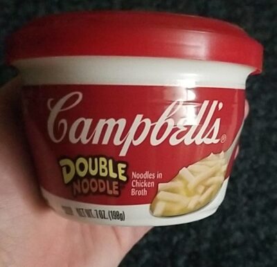 Campbell'sDouble NoodleSoup, Perfect Lunch Snack, 7 Ounce Microwavable Cup (4 Pack)