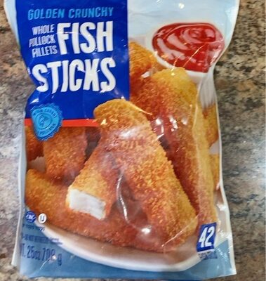 GOLDEN CRUNCHY WHOLE POLLOCK FILLETS FISH STICKS, GOLDEN CRUNCHY
