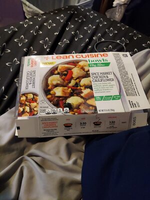SPICE MARKET CHICKEN & CAULIFLOWER WHITE MEAT CHICKEN WITH CAULIFLOWER, SPINACH, PEPPERS, ONIONS & RAISINS OVER RICED CAULIFLOWER & LENTILS IN A SPICED TOMATO SAUCE, SPICE MARKET CHICKEN & CAULIFLOWER