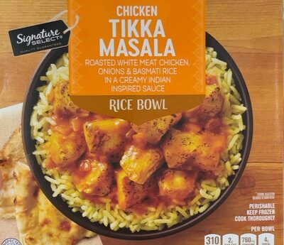 CHICKEN TIKKA MASALA ROASTED WHITE MEAT CHICKEN, ONIONS & BASMATI RICE IN A CREAMY INDIAN INSPIRED SAUCE BOWL, CHICKEN TIKKA MASALA