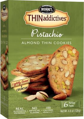 PISTACHIO ALMOND THIN COOKIES, PISTACHIO, LIGHTLY SWEET & CRUNCHY