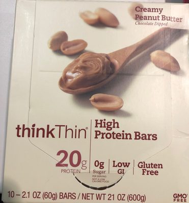 CREAMY PEANUT BUTTER CHOCOLATE DIPPED HIGH PROTEIN BARS, CREAMY PEANUT BUTTER