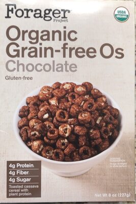 CHOCOLATE ORGANIC GRAIN-FREE OS TOASTED CASSAVA CEREAL WITH PLANT PROTEIN, CHOCOLATE
