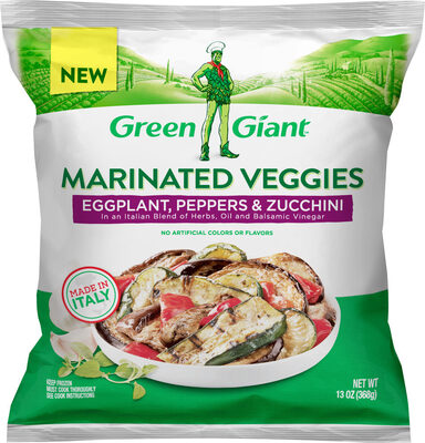 EGGPLANT, PEPPERS & ZUCCHINI IN AN ITALIAN BLEND OF HERBS, OIL AND BALSAMIC VINEGAR MARINATED VEGGIES, EGGPLANT, PEPPERS & ZUCCHINI