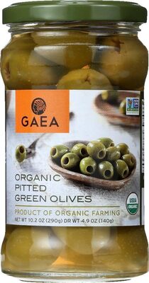 ORGANIC PITTED GREEN OLIVES