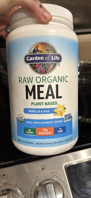 GARDEN OF LIFE, RAW MEAL, ORGANIC SHAKE & MEAL REPLACEMENT, VANILLA