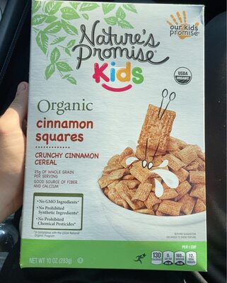 CINNAMON SQUARES ORGANIC CRUNCHY CEREAL, CINNAMON SQUARES