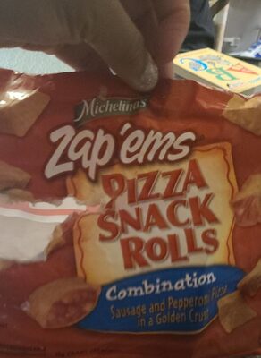 COMBINATION SAUSAGE AND PEPPERONI PIZZA IN A GOLDEN CRUST PIZZA SNACK ROLLS, COMBINATION