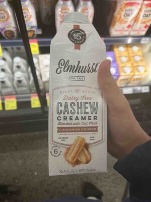 Cashew Creamer Blended With Oat Milk Cinnamon Churro