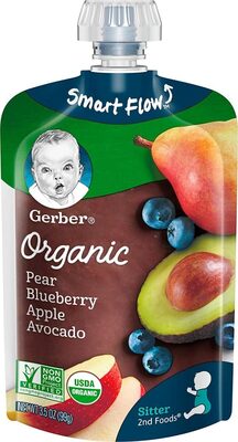 Gerber Organic Pear Blueberry Apple Avocado (Sitter)