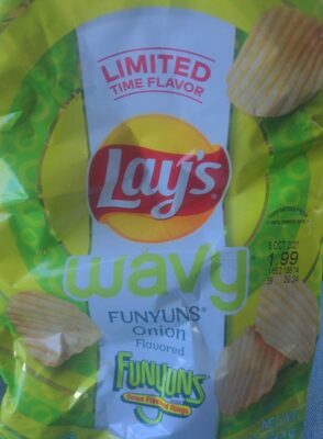 FUNYUNS ONION FLAVORED RINGS POTATO CHIPS, ONION