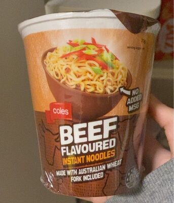 Beef flavoured instant noodles