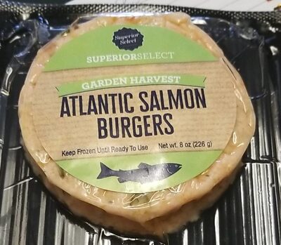 GARDEN HARVEST ATLANTIC SALMON BURGERS, GARDEN HARVEST