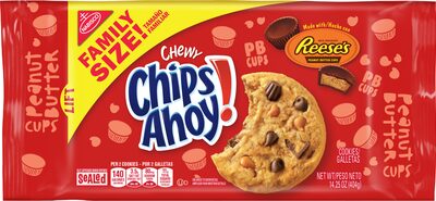 CHIPS AHOY! COOKIES CHEWY WITH REESE'S PEANUT BUTTER CUPSMADE W REESES PB CUPS1X14.25 OZ