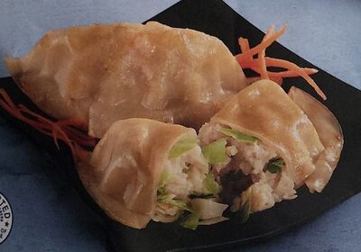 CHICKEN & VEGETABLE THIN WRAPPER STUFFED WITH TENDER CHICKEN, CABBAGE & VEGETABLE POTSTICKERS, CHICKEN & VEGETABLE