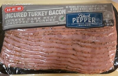 BLACK PEPPER NATURALLY HARDWOOD SMOKED UNCURED TURKEY BACON, BLACK PEPPER