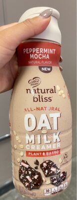 Coffee mate Natural Bliss Peppermint Mocha Flavored Oat Milk Creamer, Plant Based Liquid Coffee Creamer, 32 Fl Oz
