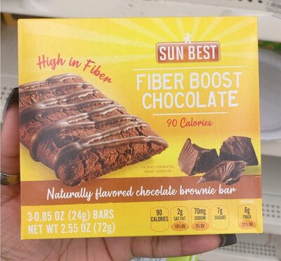 CHOCOLATE BROWNIE FLAVORED FIBER BOOST CHOCOLATE BARS, CHOCOLATE