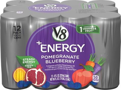 V8 Energy Pomegranate Blueberry Energy Drink, 8 fl oz Can (12 Pack)