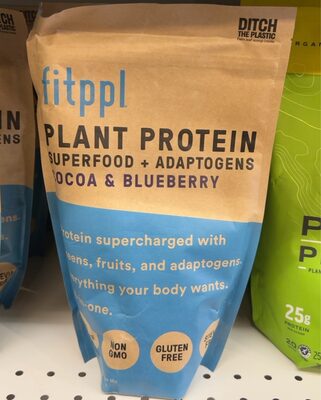 COCOA & BLUEBERRY SUPERFOOD + ADAPTOGENS PLANT-BASED PROTEIN NUTRITIONAL DRINK MIX, COCOA & BLUEBERRY