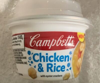 Campbell's Chicken & Rice Soup with Oyster Crackers, 7.35 Ounce Microwaveable Cup