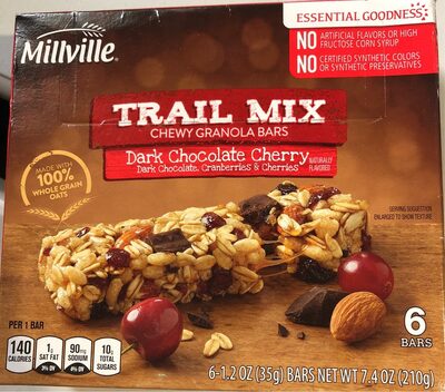 Trail Mix Chwey Granola Bars Dark Chocolate Cherry