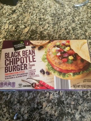 Black bean chipotle burger vegan vegetable burger with brown rice, black beans & jalapeno pepper, black bean
