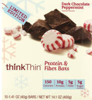 DARK CHOCOLATE PEPPERMINT LEAN PROTEIN & FIBER BARS, DARK CHOCOLATE PEPPERMINT