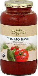 Meijer, Inc. TOMATO & BASIL ORGANIC PASTA SAUCE, TOMATO & BASIL