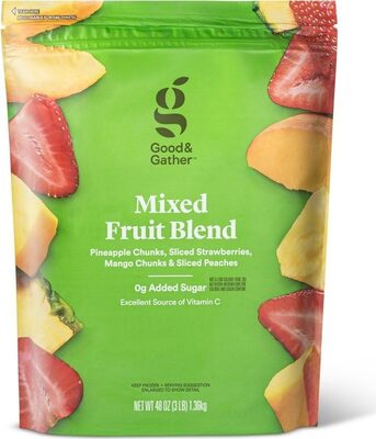 Target Stores MIXED FRUIT BLEND PINEAPPLE CHUNKS, SLICED STRAWBERRIES, MANGO CHUNKS & SLICED PEACHES, MIXED FRUIT BLEND