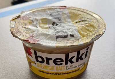 BANANAS & MAPLE BROWN SUGAR OVERNIGHT OATS WITH ANCIENT GRAINS, BANANAS & MAPLE BROWN SUGAR