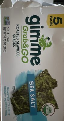 Gimme Health Foods, Inc. SEA SALT ROASTED SEAWEED GRAB & GO SNACKS, SEA SALT ROASTED SEAWEED