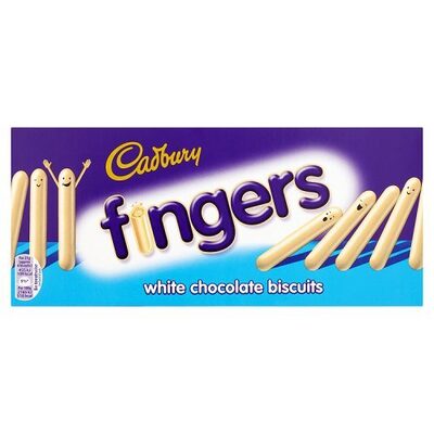 CADBURY, FINGERS WHITE CHOCOLATE BISCUITS