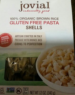 GLUTEN FREE ORGANIC BROWN RICE PASTA, SHELLS