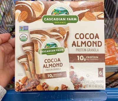 COCOA ALMOND ORGANIC PROTEIN GRANOLA POUCHES, COCOA ALMOND