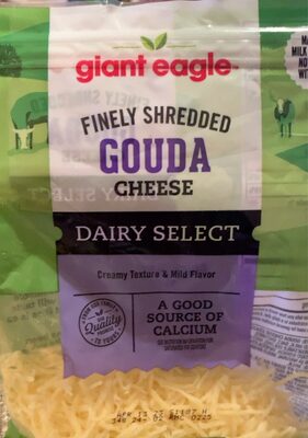 CREAMY TEXTURE & MILD FLAVOR FINELY SHREDDED GOUDA CHEESE, CREAMY TEXTURE & MILD