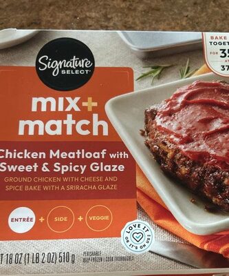 CHICKEN MEATLOAF WITH SWEET & SPICY GLAZE MIX+ MATCH GROUND CHICKEN WITH CHEESE AND SPICE BAKE WITH A SRIRACHA GLAZE, CHICKEN MEATLOAF WITH SWEET & SPICY GLAZE
