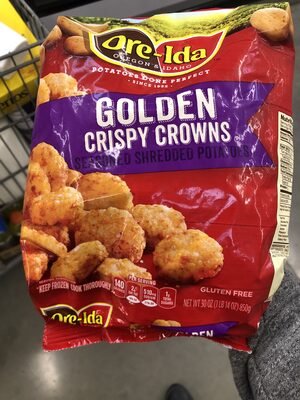 GLUTEN FREE SEASONED SHREDDED POTATOES GOLDEN CRISPY CROWNS, SEASONED SHREDDED POTATOES