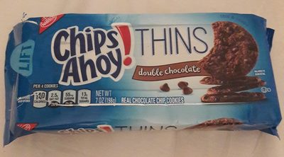 CHIPS AHOY! THINS COOKIES DOUBLE CHOCOLATE 1X7 OZ