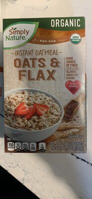Simply Nature Instant oatmeal oats & flax