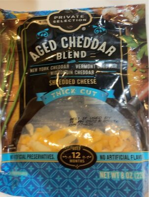 AGED CHEDDAR BLEND THIN CUT SHREDDED CHEESE, AGED CHEDDAR BLEND